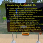 Information displayed in the virtual world