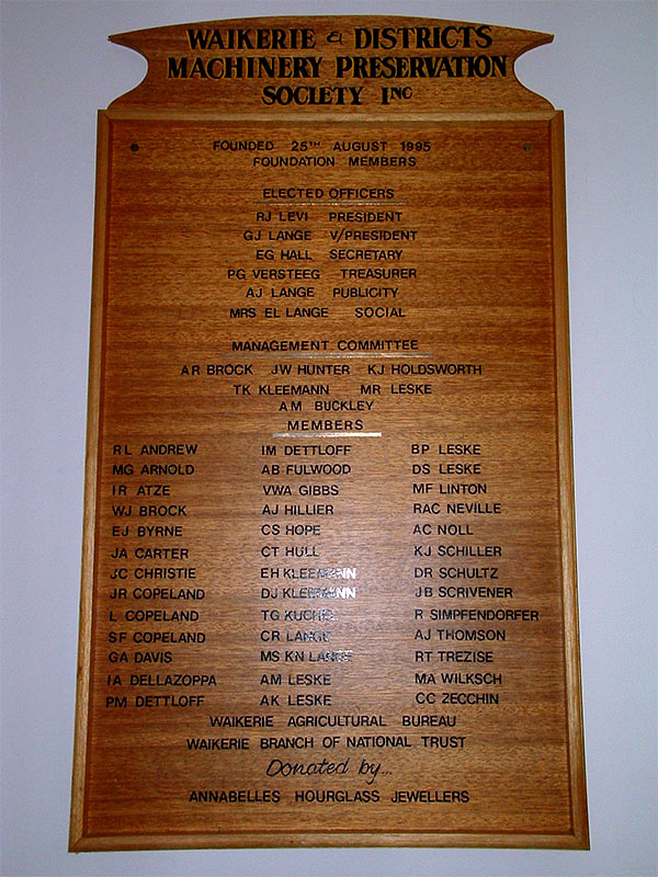 Wall Plaque of people from the club